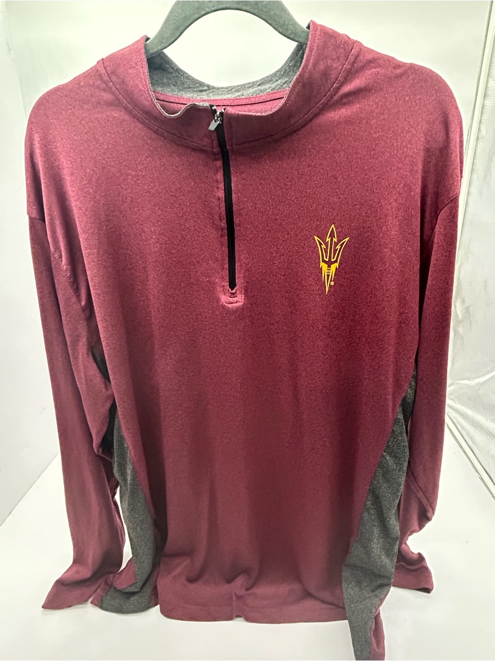 Colosseum Maroon Arizona State Quarter-Zip Pullover with Yellow Logo 3XL